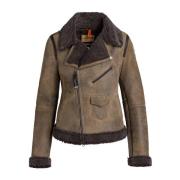 Shearling Jas -ep Bont Buitenkleding Parajumpers , Brown , Dames