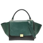 Pre-owned Leather handbags Celine Vintage , Green , Dames