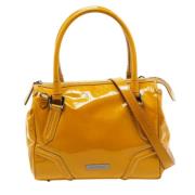 Pre-owned Leather totes Burberry Vintage , Yellow , Dames
