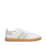 Witte Leren Sneakers met Suède Details Hogan , White , Dames