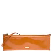 Pre-owned Leather clutches Burberry Vintage , Orange , Dames