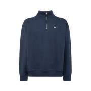 Sweatshirt met Trechterkraag in Effen Kleur Nike , Blue , Heren