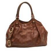 Pre-owned Leather gucci-bags Gucci Vintage , Brown , Dames