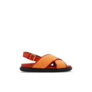 Sandalen met logo Marni , Orange , Dames