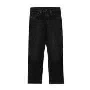 Vintage Zwart-Wash Hoge Taille Jeans Acne Studios , Black , Heren