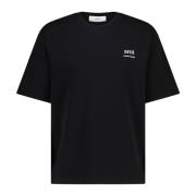 T-Shirt met Logo Motief Ami Paris , Black , Heren