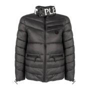 Heren Gewatteerde Puffer Jas Plein Sport , Black , Heren