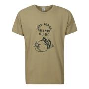 Groen Katoenen T-Shirt met Ezel Print Wild Donkey , Beige , Heren