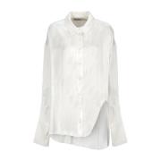 Ivoor Katoenen Overhemd met Logodetail The Attico , White , Dames