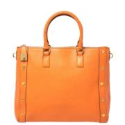 Pre-owned Leather totes MCM Pre-owned , Orange , Dames