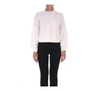 Stijlvolle Katoenen Sweatshirt voor Vrouwen Pinko , White , Dames