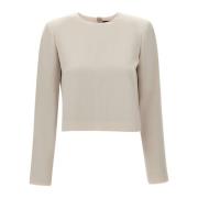 Dames Crepe Sweater Theory , Beige , Dames