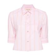 Roze Gestreept Katoenen Overhemd Marni , Pink , Dames