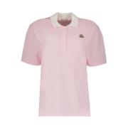 Relaxed Fit Polo Shirt Moncler , Pink , Heren