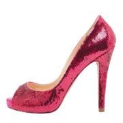 Pre-owned Fabric heels Christian Louboutin Pre-owned , Pink , Dames