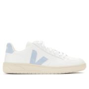 Witte en Blauwe Leren Sneaker V-12 Veja , White , Dames