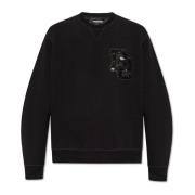 Sweatshirt met logo detail Dsquared2 , Black , Heren