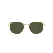 Rb3548 Zonnebril Hexagonal Legend Goud Gepolariseerd Ray-Ban , Yellow ...