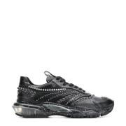 Studded Leren Sneakers Valentino Garavani , Black , Heren