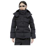 Gewatteerde Tech Jersey Jas met Afneembare Capuchon Moncler , Black , ...