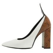 Pre-owned Coated canvas heels Louis Vuitton Vintage , White , Dames