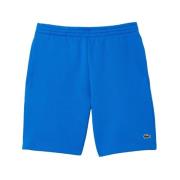 Blauwe Fleece Shorts met Trekkoord Lacoste , Blue , Heren