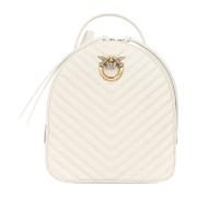 Gewatteerde Chevron Love Rugzak Pinko , White , Dames