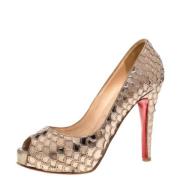 Pre-owned Fabric heels Christian Louboutin Pre-owned , Beige , Dames