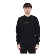 Zwarte Crewneck Sweater met Logo Moschino , Black , Heren