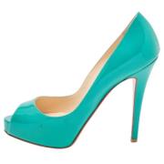 Pre-owned Leather heels Christian Louboutin Pre-owned , Green , Dames