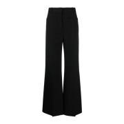 Zwarte Wijde Broek met Hoge Taille Victoria Beckham , Black , Dames