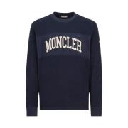 Klassieke Katoenen Sweatshirt voor Heren Moncler , Blue , Heren