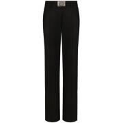 Logo Plaat Rechte Broek Dolce & Gabbana , Black , Dames