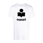 Logo Wit Linnen T-shirt Isabel Marant , White , Heren