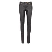 Stretch leren broek Balmain , Black , Dames