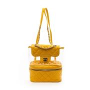 Pre-owned Leather backpacks Chanel Vintage , Yellow , Dames