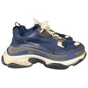 Pre-owned Leather sneakers Balenciaga Vintage , Blue , Dames