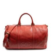 Pre-owned Leather travel-bags Chanel Vintage , Red , Dames