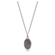 Men's Silver Necklace with Lady Of Fatima Amulet Nialaya , Gray , Here...