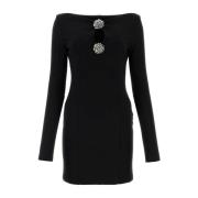 Zwarte stretch mini jurk Blumarine , Black , Dames