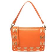 Pre-owned Leather shoulder-bags Versace Pre-owned , Orange , Dames