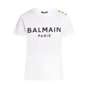 T-shirt met logo Balmain , White , Dames