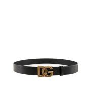 Riem met Crossover DG Logo Gesp Dolce & Gabbana , Black , Heren