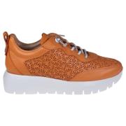 Oranje Leren Urban Sneakers Wonders , Orange , Dames