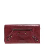 Pre-owned Leather wallets Balenciaga Vintage , Red , Dames