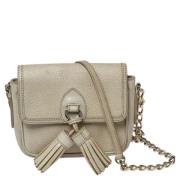 Pre-owned Leather crossbody-bags Burberry Vintage , Beige , Dames