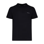 Navy Blue Logo Print Katoenen T-Shirt Emporio Armani , Blue , Heren