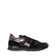 Metallic Camouflage Rockrunner Sneaker Valentino Garavani , Black , He...