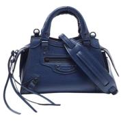 Pre-owned Leather totes Balenciaga Vintage , Blue , Dames