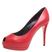 Pre-owned Suede heels Giuseppe Zanotti Pre-owned , Red , Dames